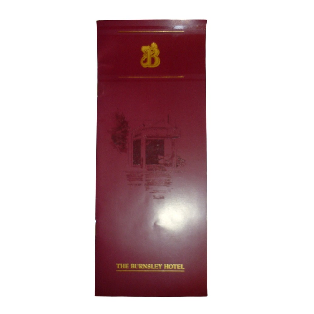 Vintage The Burnsley Hotel Denver Colorado Promotional Brochure Burgundy 9x4